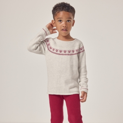 Organic Cotton Fair Isle Jumper & Ribbed Leggings Set (18mths–6yrs)