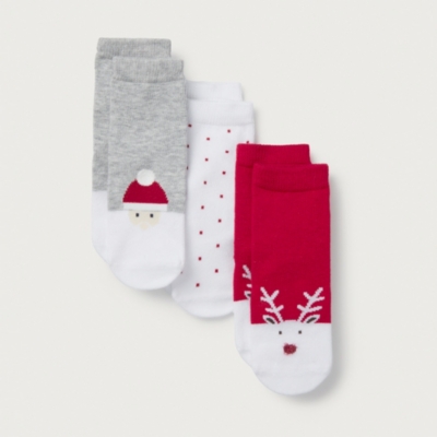 Organic Cotton Festive Socks – Set of 3 (0–6yrs)