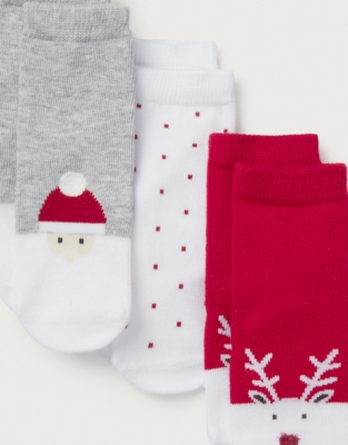 Organic Cotton Festive Socks – Set of 3 (0–6yrs)