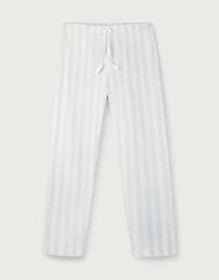 Organic Cotton Fine Stripe Pyjama Bottoms Pyjamas The White Company UK