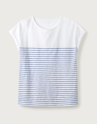 Organic-Cotton Fine Stripe T-Shirt | Clothing Sale | The White Company UK
