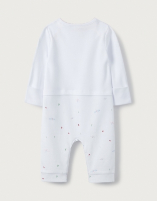 Organic-Cotton Flora & Fauna Mock-Top Sleepsuit | Baby & Children's ...
