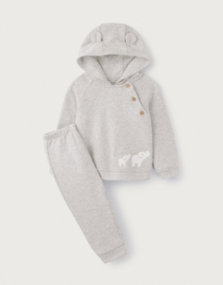 Organic Cotton Fluffy Elephant Hoodie Joggers Set 0 24mths