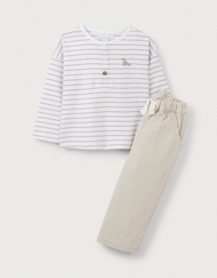 Organic Cotton Fox T-Shirt & Cord Pants Set (0–18mths)