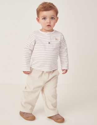 Organic Cotton Fox T-Shirt & Cord Pants Set (0–18mths)