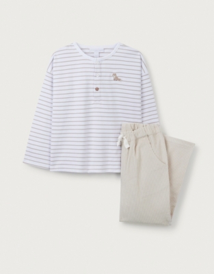 Organic Cotton Fox T-Shirt & Cord Pants Set (18mths–6yrs)