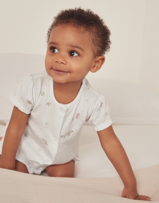 Organic Cotton Frill Sleeve Under The Sea Shortie (024mths) Baby