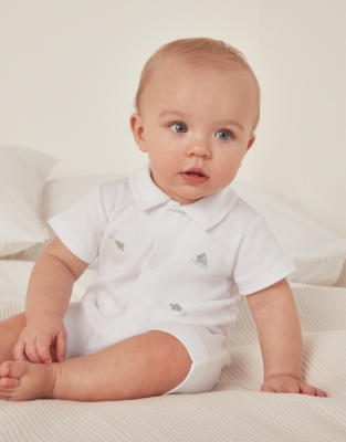 Organic Cotton Fun In The Sea Embroidered Shortie (0–9mths)