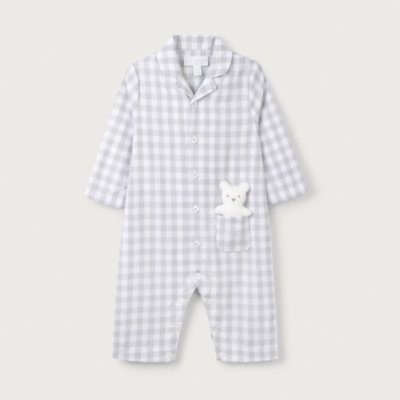 Organic Cotton Gingham Sleepsuit (0–24mths)