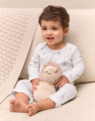 Organic Cotton Giraffe Print Sleepsuit (0–24mths)