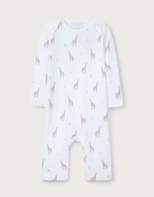 Organic Cotton Giraffe Print Sleepsuit (0–24mths)
