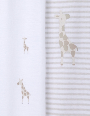 Organic Cotton Giraffe Sleepsuits – Set of 2 (0–24mths)