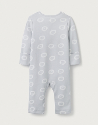 Organic Cotton Gray Lion Face Print Sleepsuit (0–9mths)