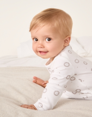 Organic Cotton Grey Lion Sleepsuit (0–24mths)