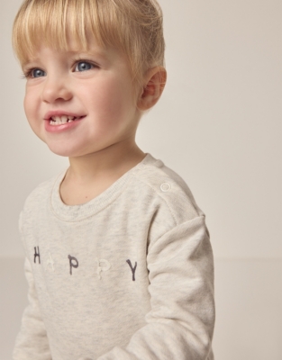 Organic Cotton Happy Sweatshirt (0–18mths)
