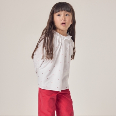 Organic Cotton Heart Embroidered Blouse & Trousers Set (18mths–6yrs)