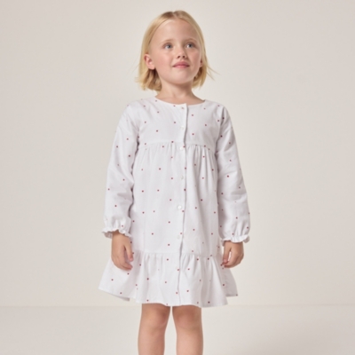 Organic Cotton Heart Embroidered Dress (18mths–6yrs)