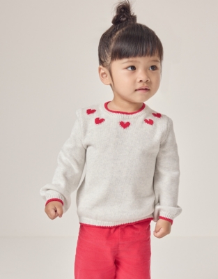 Organic Cotton Heart Fair Isle Jumper (0–6yrs) | Baby
