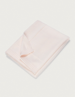 Organic Cotton Heart Intarsia Baby Blanket