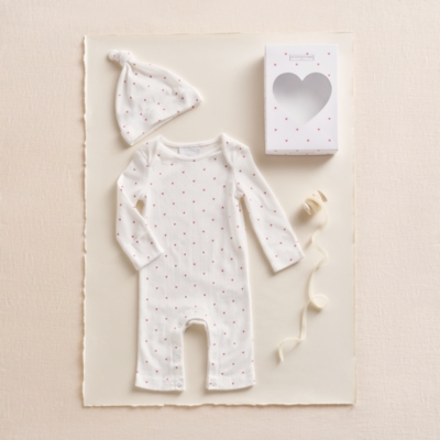 Organic Cotton Heart Pointelle New Arrival Gift Set (0–6mths)
