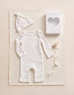 Organic Cotton Heart Pointelle New Arrival Gift Set (0–6mths)