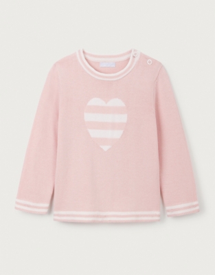 Organic Cotton Heart Stripe Sweater (0–18mths)