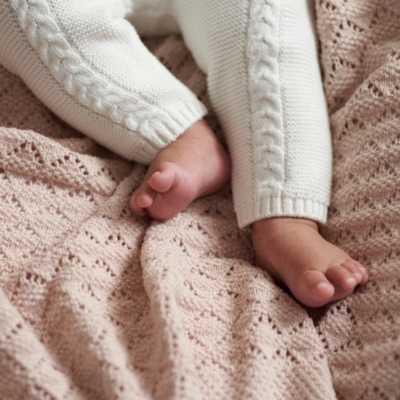 Organic Cotton Heirloom Dusty Pink Blanket