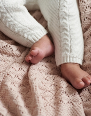 Organic Cotton Heirloom Dusty Pink Blanket