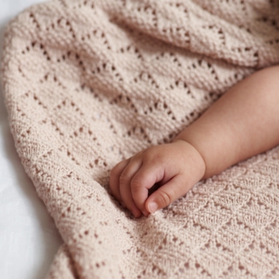 Organic Cotton Heirloom Dusty Pink Blanket