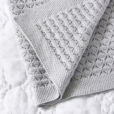 Organic Cotton Heirloom Gray Baby Blanket
