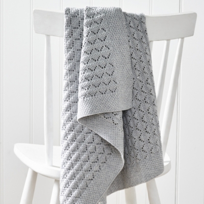 Organic Cotton Heirloom Gray Baby Blanket