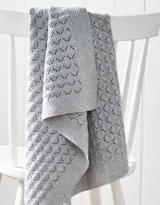 Organic Cotton Heirloom Grey Baby Blanket