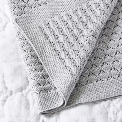 Organic Cotton Heirloom Grey Baby Blanket