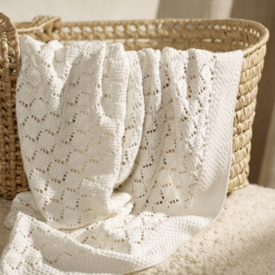 Organic Cotton Heirloom White Baby Blanket