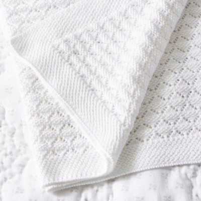 Organic Cotton Heirloom White Baby Blanket