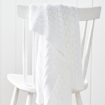 Organic Cotton Heirloom White Baby Blanket