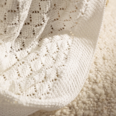 Organic Cotton Heirloom White Baby Blanket