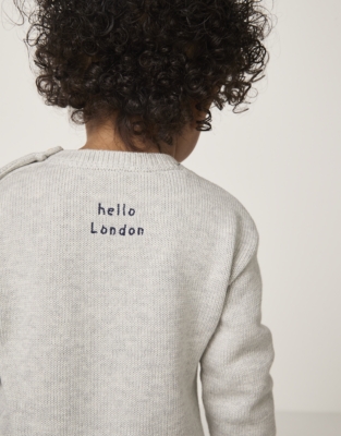 Organic Cotton Hello London Jumper (0–4yrs)