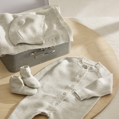 Organic Cotton Hello World Knitted Gift Set (0–6mths)