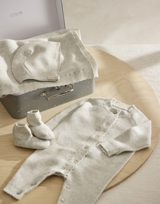 Organic Cotton Hello World Knitted Gift Set (0–6mths)