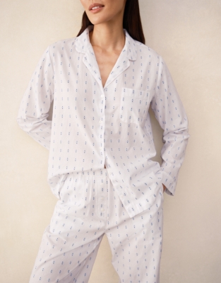 Organic Cotton Jacquard Detail Classic Pyjama Set