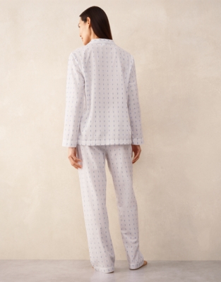 Organic Cotton Jacquard Detail Classic Pyjama Set