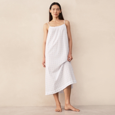 Organic Cotton Jacquard Detail Midi Nightie