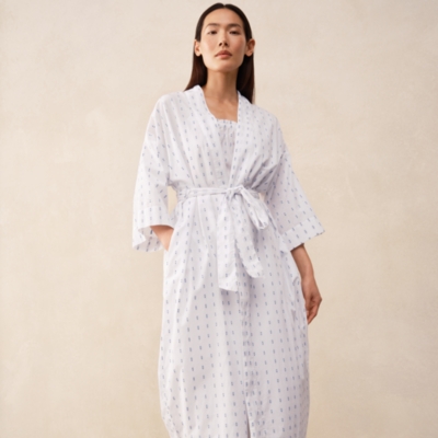 Organic Cotton Jacquard Detail Midi Robe