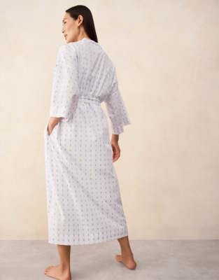 Organic Cotton Jacquard Detail Midi Robe