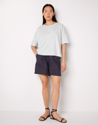 Organic Cotton Jersey Boxy Tee - Ice Blue