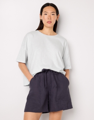 Organic Cotton Jersey Boxy Tee - Ice Blue