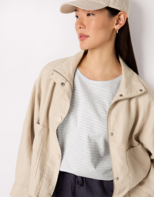 Organic Cotton Jersey Boxy Tee - Ice Blue
