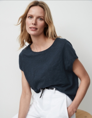 Organic Cotton Jersey Crew Neck T- Shirt | Tops & Blouses | The White ...