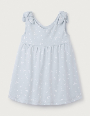 Organic Cotton Jersey Ditsy Floral Tie Shoulders Dress (18mths–6yrs)